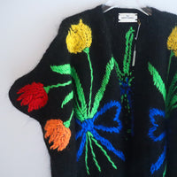 SOFIO GONGLI FLOWER KNIT CARDIGAN "G"
