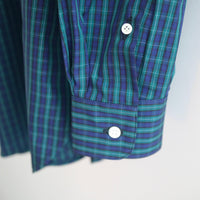 <EXCLUSIVE>MERYLL ROGGE CLASSIC SHIRT WITH HOOD GREEN×BLUE×BLACK CHECK