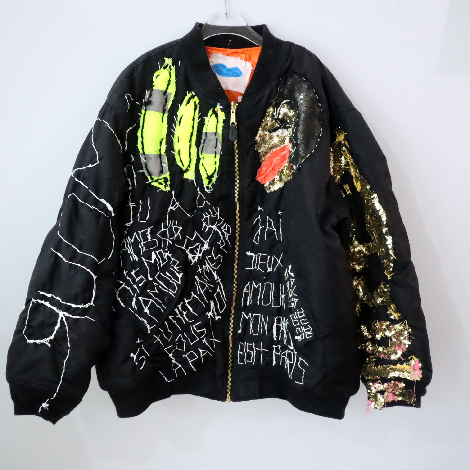 vava dudu ジャケット VAVA DUDU EMBROIDERY MA-1 JACKET BLACK (A) – GIGINA