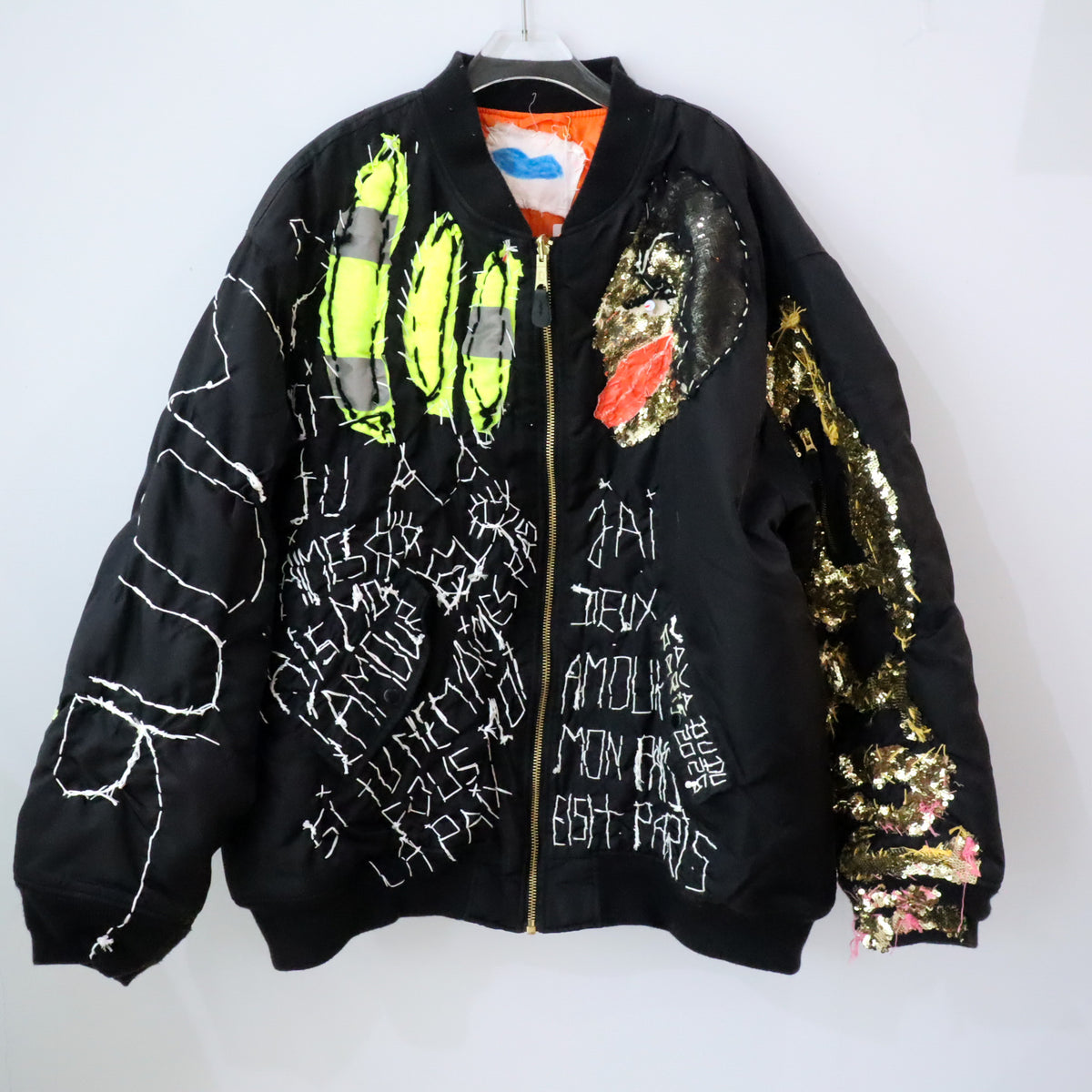 vava dudu ジャケット VAVA DUDU EMBROIDERY MA-1 JACKET BLACK (A) – GIGINA