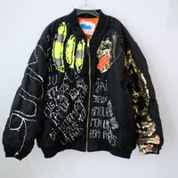 VAVA DUDU EMBROIDERY MA-1 JACKET BLACK (A)