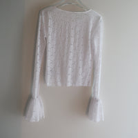 ANIGIG BELL SLEEVE LACE HENLEY TOP