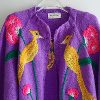 SOFIO GONGLI KNIT CARDIGAN LILAC