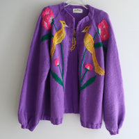 SOFIO GONGLI KNIT CARDIGAN LILAC