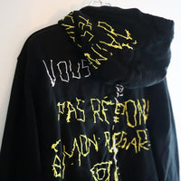 VAVA DUDU EMBROIDERY HOODIE BLACK×YELLOW