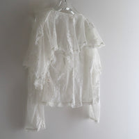 YUHAN WANG ROSE LACE RUFFLED BLOUSE