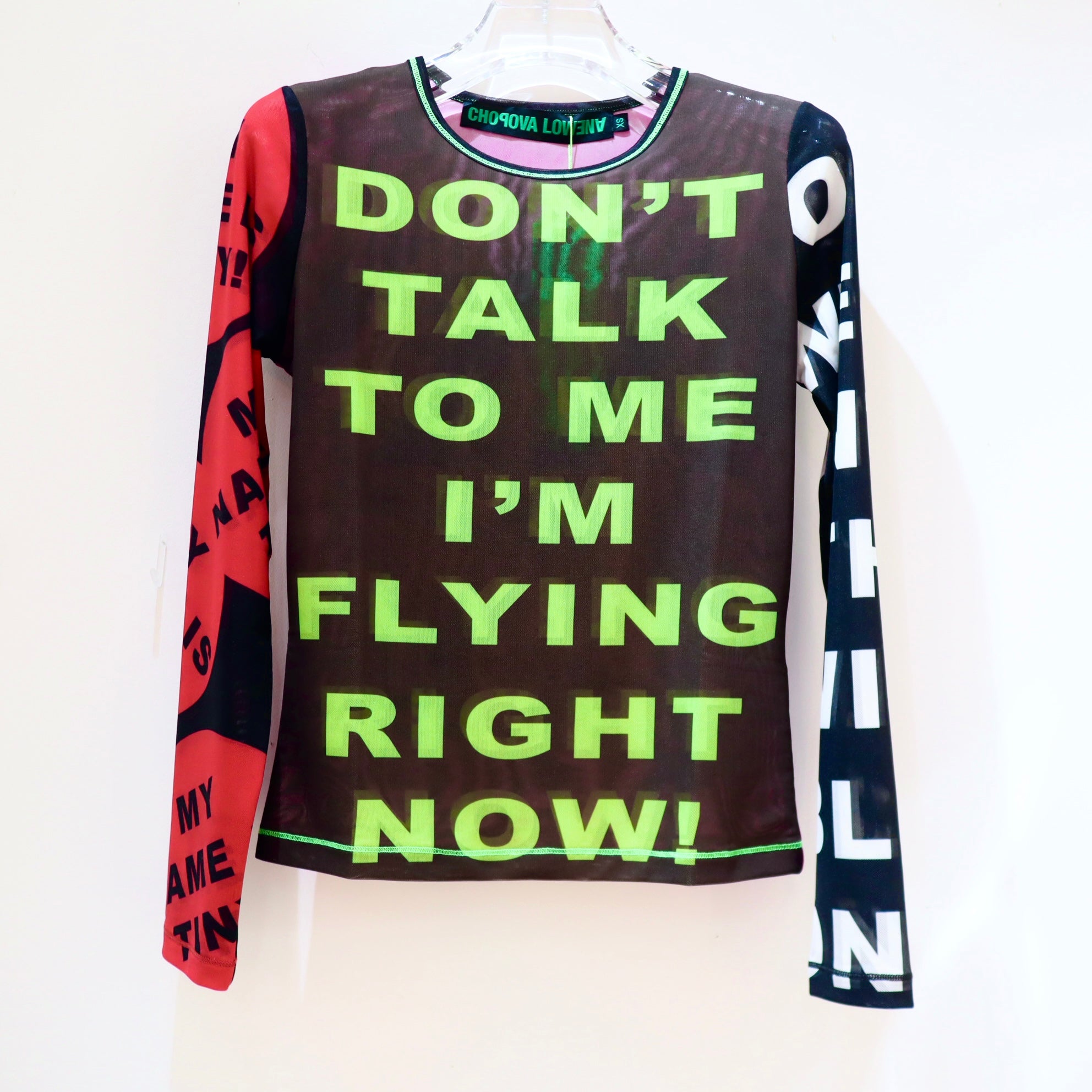 CHOPOVA LOWENA DON'T TALK TO ME MESH L/S TOP – GIGINA