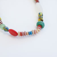 GERALDINE FENN SILVER WITH VINTAGE BEADS NECKLACE