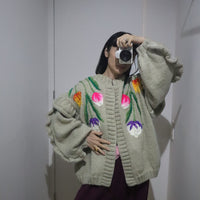 SOFIO GONGLI FLOWER KNIT CARDIGAN