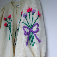 SOFIO GONGLI FLOWER KNIT CARDIGAN "K"