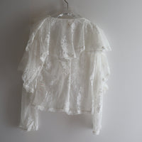 YUHAN WANG ROSE LACE RUFFLED BLOUSE