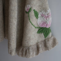 SOFIO GONGLI FRILL SLEEVE KNIT CARDIGAN GREIGE