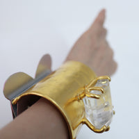 IMAGO ALUMINUM BANGLE QUARTZ-IN-QUAERTZ