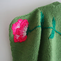 SOFIO GONGLI WAVE KNIT CARDIGAN GREEN “B“