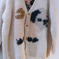 WILD ANIMALS HAND KNITTED CARDIGAN PUG, GOATS