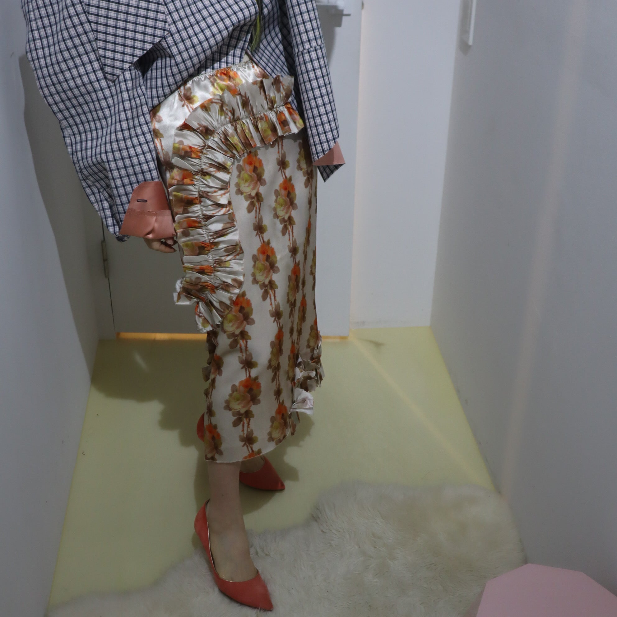 MERYLL ROGGE LONG SLIPSKIRT W/RUFFLES – GIGINA