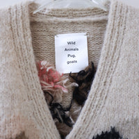 WILD ANIMALS HAND KNITTED CARDIGAN PUG, GOATS
