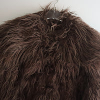 YUHAN WANG ECO FUR PEACOAT “DARK BROWN”
