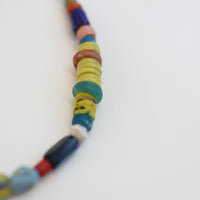 GERALDINE FENN SILVER WITH VINTAGE BEADS NECKLACE