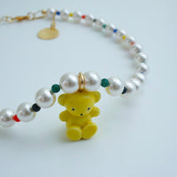 ANDRESGALLARDO TEDDY BEAR & PEARLS NECKLACE