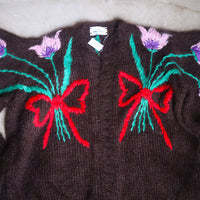 SOFIO GONGLI FLOWER KNIT CARDIGAN "C"