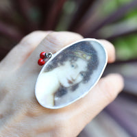 GERALDINE FENN VINTAGE PORTRAIT SILVER RING