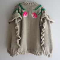 SOFIO GONGLI FLOWER KNIT CARDIGAN