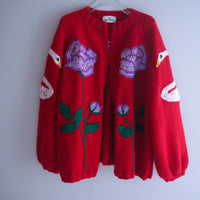 SOFIO GONGLI FLOWER KNIT CARDIGAN