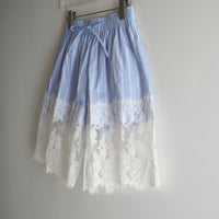 YUHAN WANG LACE TRIMMED STRIPE SHORTS