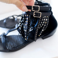 SAINT LAURENT BLACK SANDALS SIZE36