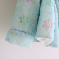 ANIGIG PUDDING COAT SHORT FLOWER×LIGTH BLUE