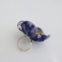 MATHILDE HIRON BIG RING FLOWER PURPLE