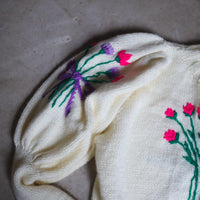 SOFIO GONGLI FLOWER KNIT CARDIGAN "K"