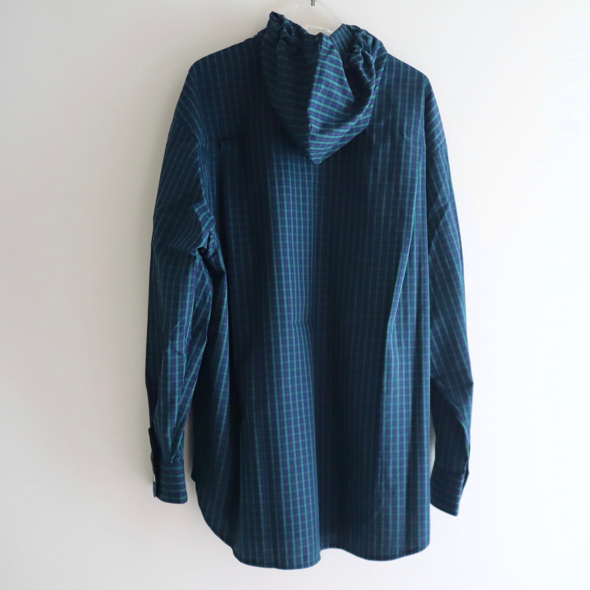 EXCLUSIVE＞MERYLL ROGGE CLASSIC SHIRT WITH HOOD GREEN×BLUE×BLACK