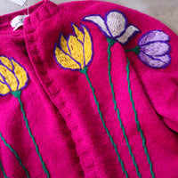SOFIO GONGLI FLOWER KNIT CARDIGAN "A"
