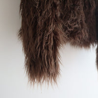 YUHAN WANG ECO FUR PEACOAT “DARK BROWN”