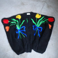 SOFIO GONGLI FLOWER KNIT CARDIGAN "G"