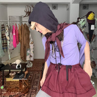 MERYLL ROGGE MINI WORKWEAR SKIRT BURGUNDY