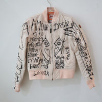 VAVA DUDU EMBROIDERY MA-1 JACKET PINK BEIGE (C)