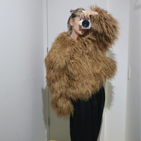 YUHAN WANG ECO FUR PEACOAT “BEIGE”