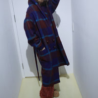 FRANZIUS TOWEL COAT ORANGE BLUE CHECK