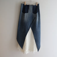 TRANSE PARIS UPCYCLED DENIM RUFFLE SKIRT