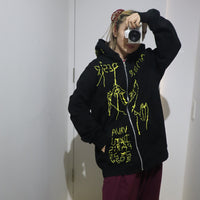 VAVA DUDU EMBROIDERY HOODIE BLACK×YELLOW