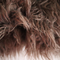 YUHAN WANG ECO FUR PEACOAT “DARK BROWN”