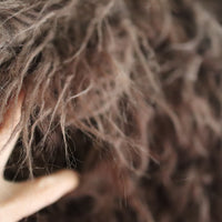 YUHAN WANG ECO FUR PEACOAT “DARK BROWN”