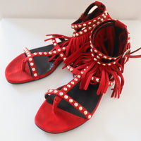 SAINT LAURENT RED SANDALS SIZE36
