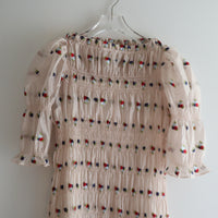 YUHAN WANG FLORAL CHIFFON SMOCK DRESS WITH SLIP