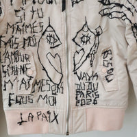 VAVA DUDU EMBROIDERY MA-1 JACKET PINK BEIGE (C)