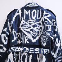 VAVA DUDU PAINTED COAT 77 NAVY×WHITE