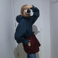 <EXCLUSIVE>MERYLL ROGGE CLASSIC SHIRT WITH HOOD GREEN×BLUE×BLACK CHECK